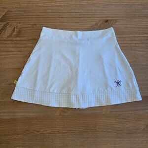 L'Oeuf Poche Womens White Tennis Skirt Skort XS Logo Knollwood Country Club